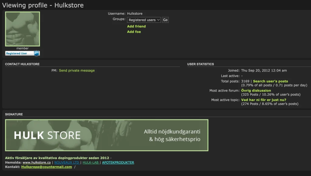 Hulkstore på Hushboard